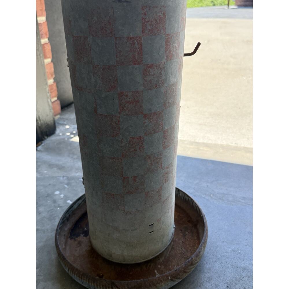 Vtg Purina Tube Poultry Feeder Farmhouse Galvanized Ralston Purina Co. Rustic